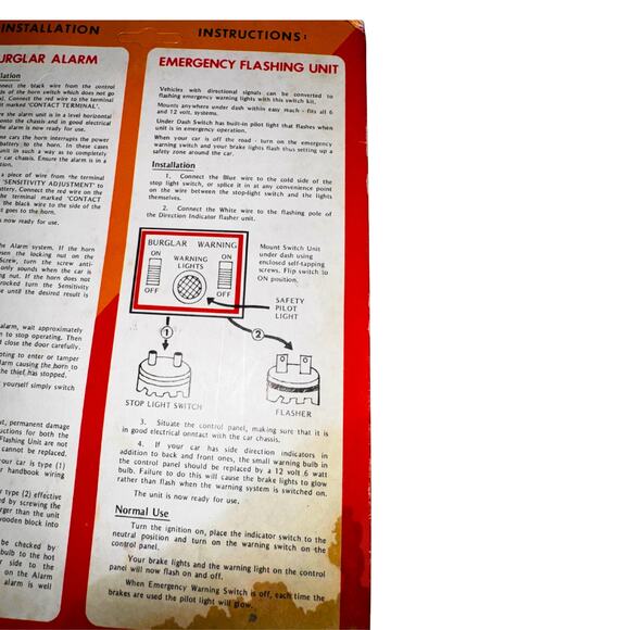 Vintage Safer-EMCO Auto Burglar Alarm NOS | 1970s Car Accessory - Picture 9 of 10